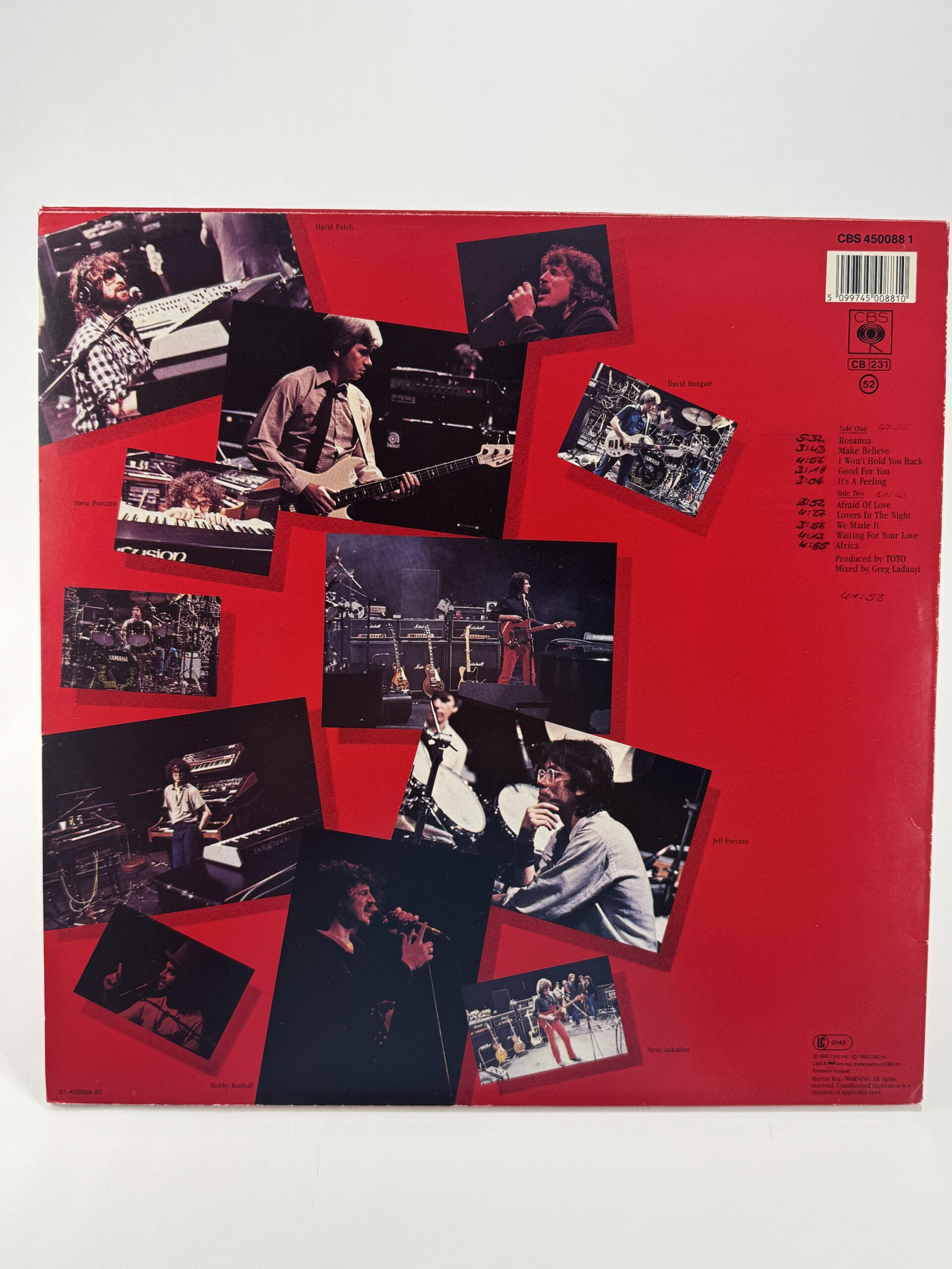 Toto – Toto IV Vinyl LP (1986, Pre-Loved) – Bild 4