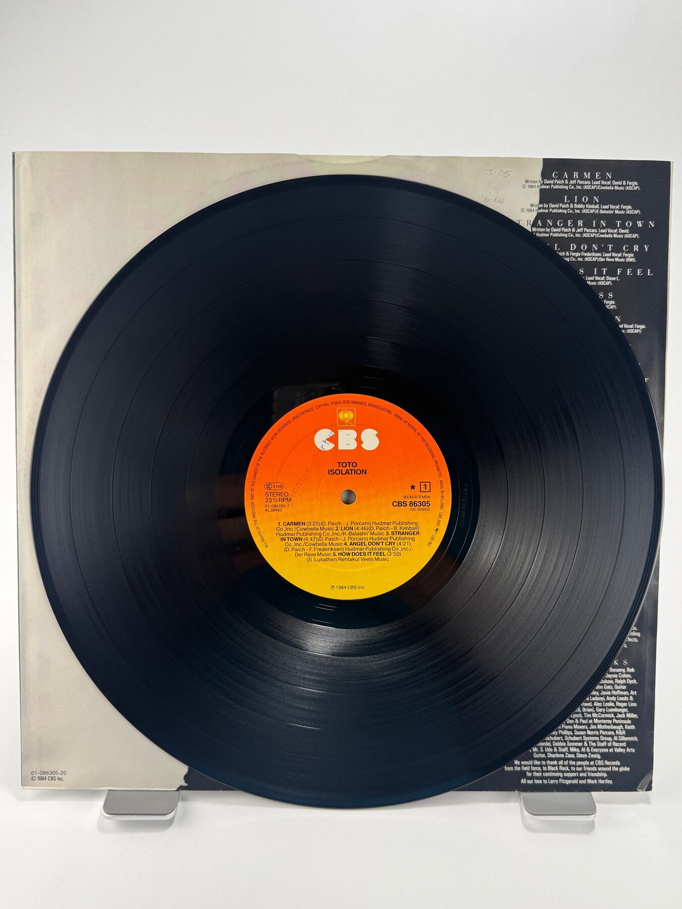 Toto – Isolation Schallplatte, Vinyl Seite 1